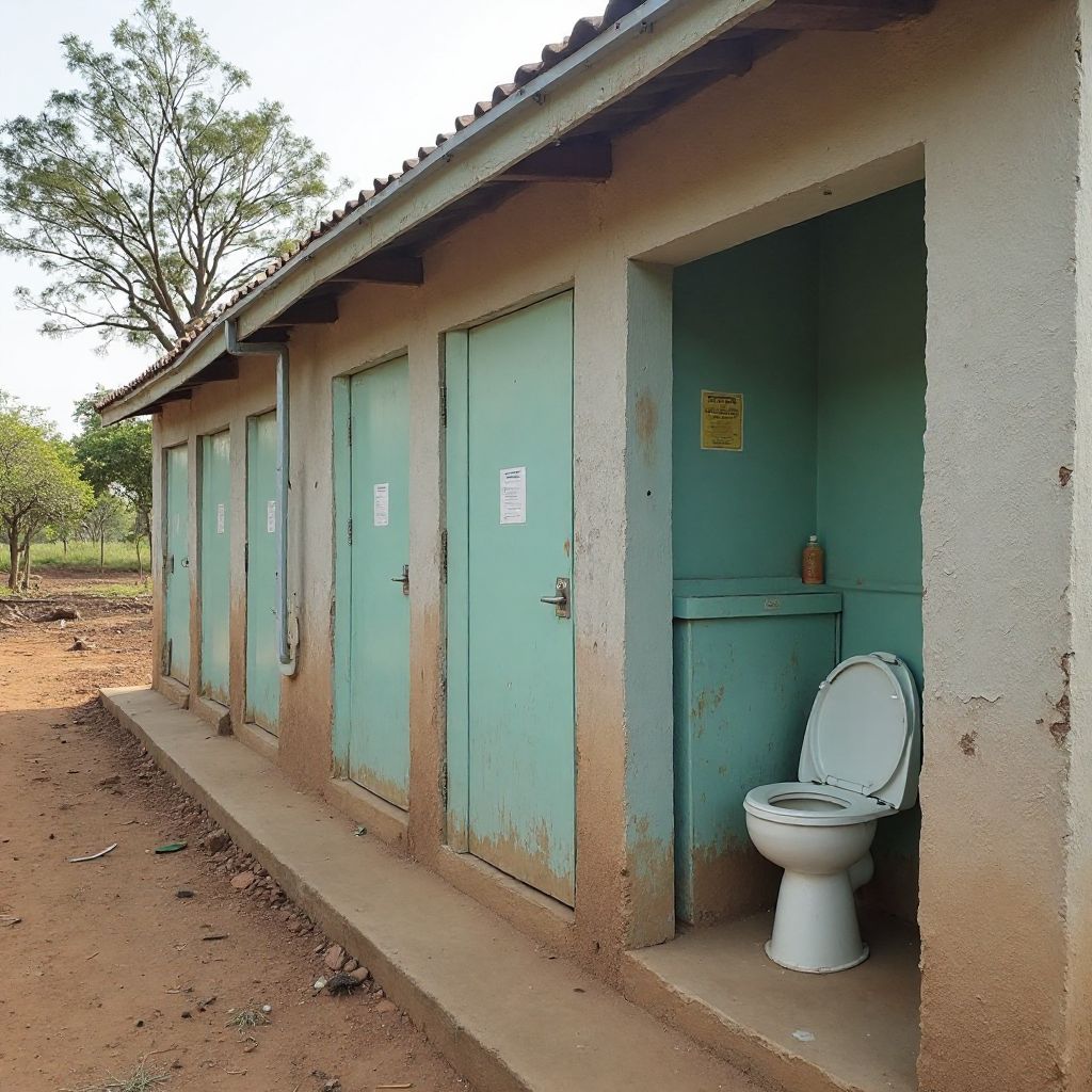 Awọn ohun elo imototo ode oni ni abule Iwọ-oorun Afirika kan