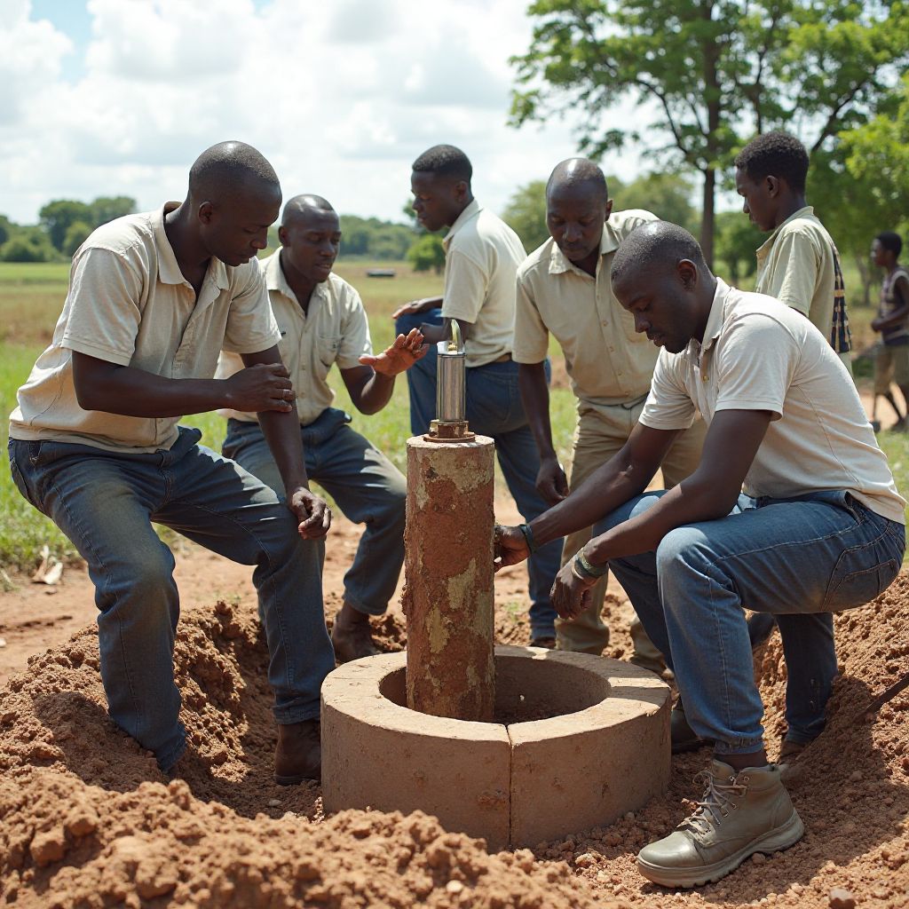 Ikole kanga omi kan ni igberiko kan ni Iwọ-oorun Afirika